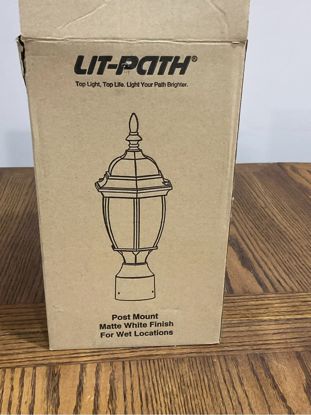 White Outdoor Post Lantern Light